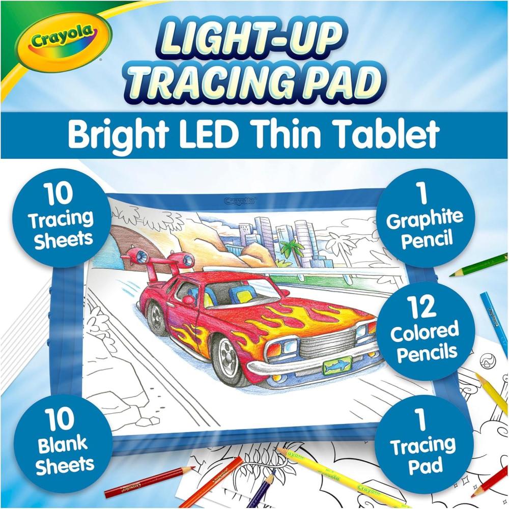 imageCrayola Light Up Tracing Pad Pink Best Birthday Holiday ampamp Christmas Gifts for Girls ampamp Boys 6 7 8 Year Olds Kids Toys Light Box Art Kit for Kids Amazon ExclusiveBlue
