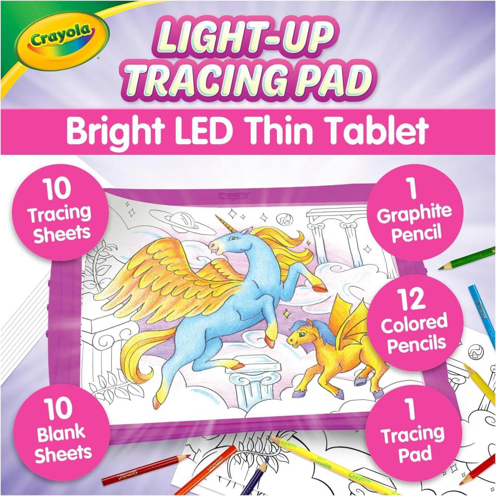 imageCrayola Light Up Tracing Pad Pink Best Birthday Holiday ampamp Christmas Gifts for Girls ampamp Boys 6 7 8 Year Olds Kids Toys Light Box Art Kit for Kids Amazon ExclusivePink