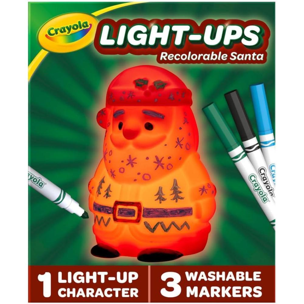 imageCrayola Light Ups Reindeer Recolorable Light Up Toy for Kids Reindeer Decor Glow in the Dark Holiday Gift for Kids Ages 4Santa