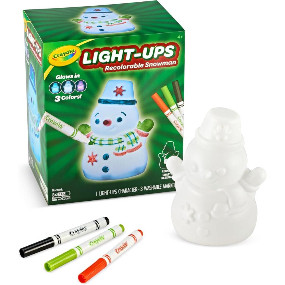imageCrayola Light Ups Reindeer Recolorable Light Up Toy for Kids Reindeer Decor Glow in the Dark Holiday Gift for Kids Ages 4Snowman