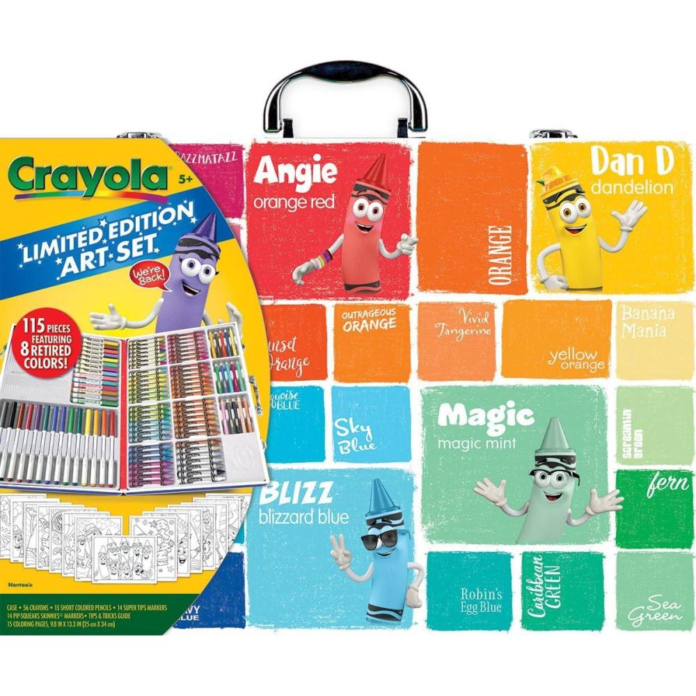 imageCrayola Limited Edition Coloring Set 115pcs Kids Drawing Supplies Kit with Crayons Markers ampamp Colored Pencils Birthday Holiday for Kids 5Limited Edition