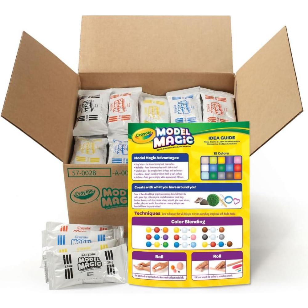 imageCrayola Model Magic  White 75ct 1oz Modeling Clay Alternative Molding Air Dry Clay for Kids Bulk Classroom Arts ampamp Crafts Supplies for TeachersClassic Colors