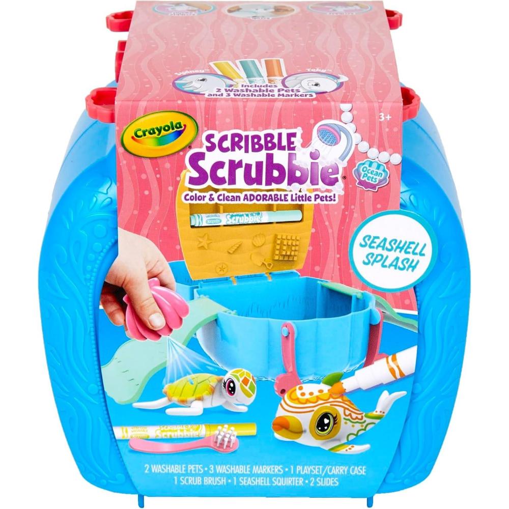 imageCrayola Scribble Scrubbie Pets Glow Ocean Playset Toys for Boys ampamp Girls Gifts for Kids Ages 3 4 5 6Seashell Splash