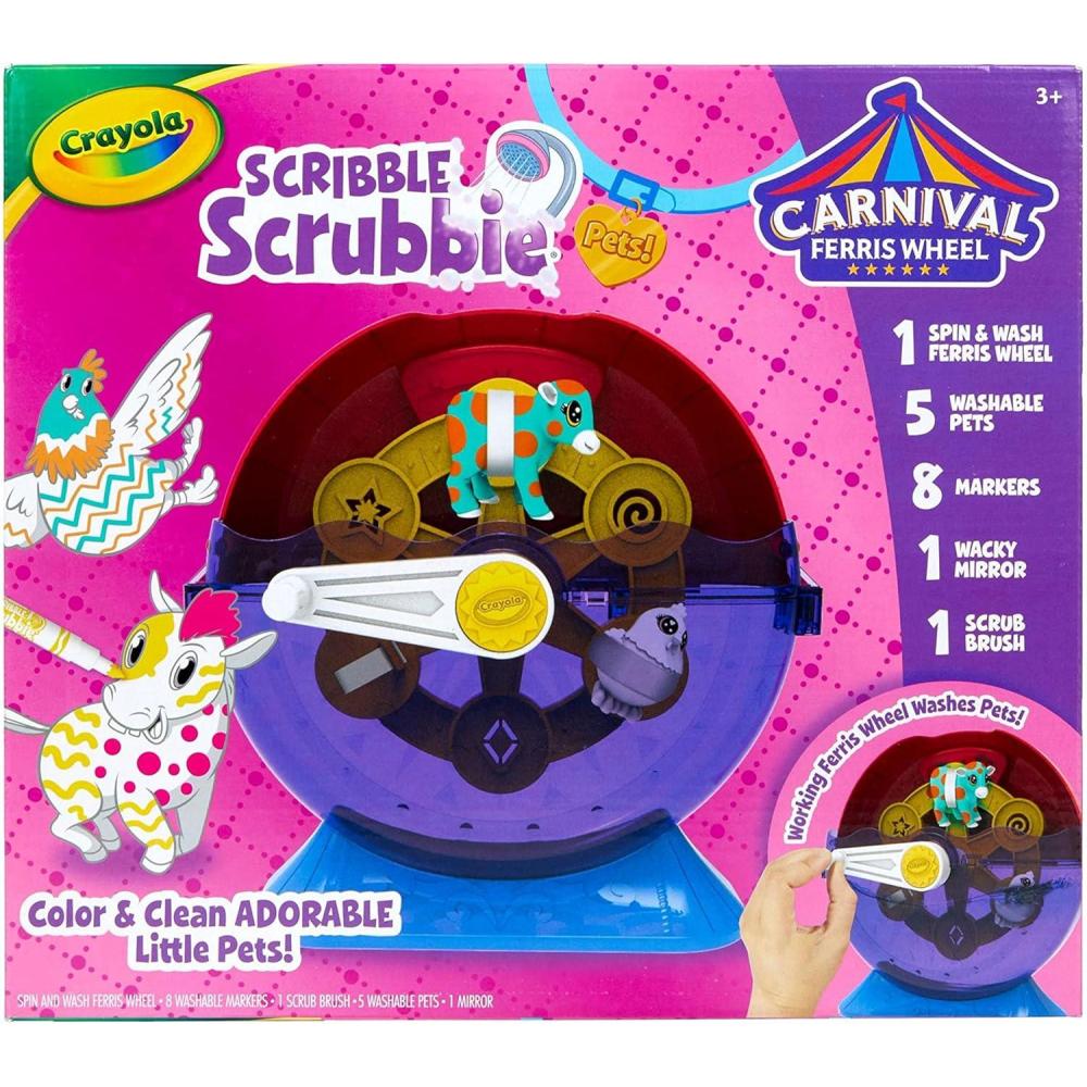 imageCrayola Scribble Scrubbie Safari 2 Pack Animal Toy Set Age 3Spin  Wash Carnival