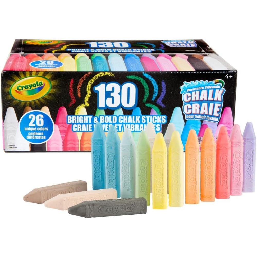 imageCrayola Ultimate Washable Chalk Collection 64ct Bulk Outdoor Sidewalk Chalk for Kids AntiRoll Sticks Outdoor Activities ampamp Toys for Kids Ages 3 4 5Bold  Bright