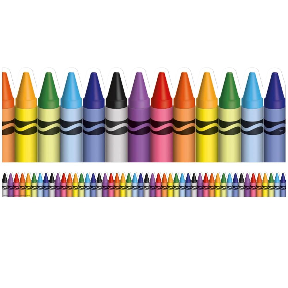 imageEureka Classic Crayola Decorative Classroom and Bulletin Board Trim for Teachers 325quot Wide 12 Strips for 37 Total Feet