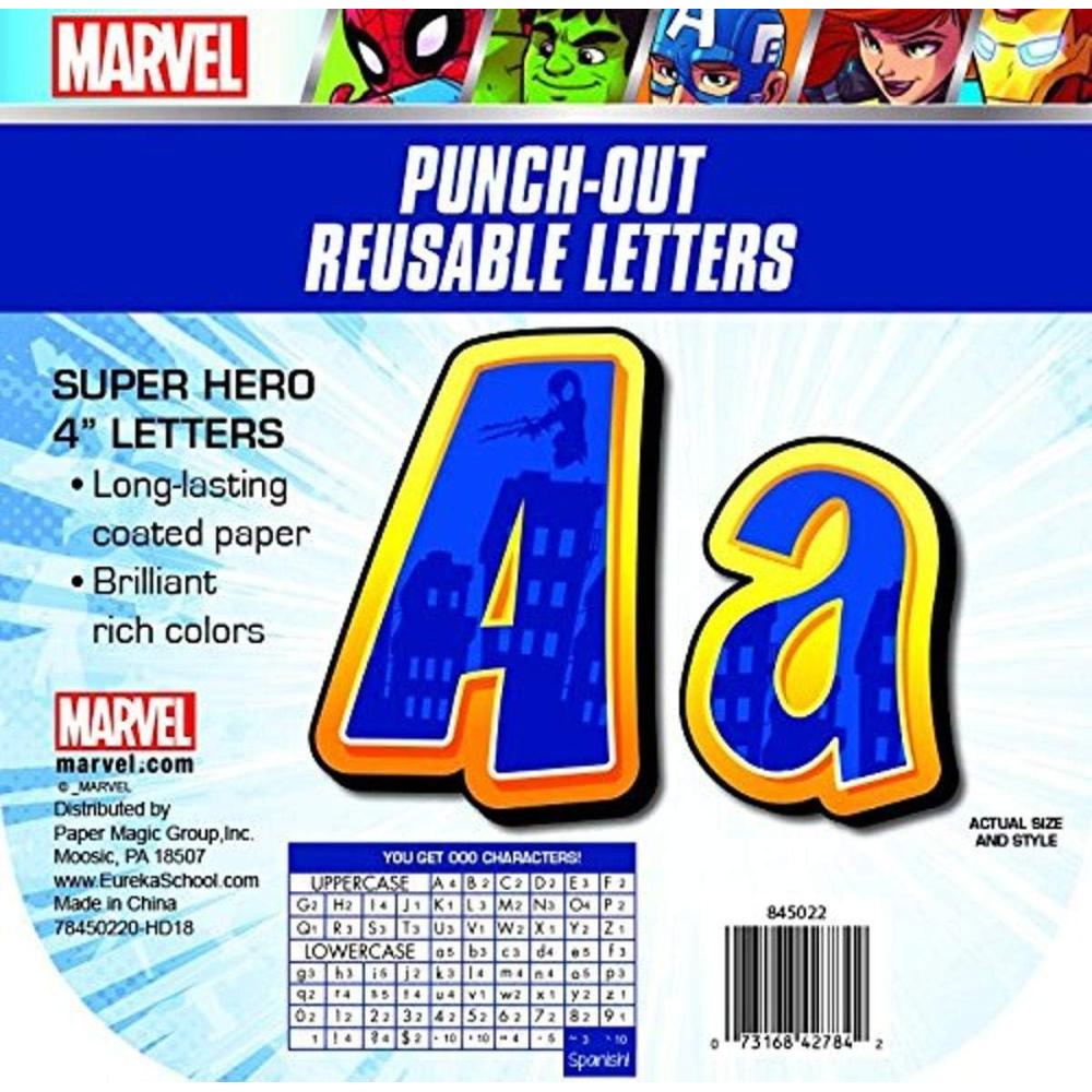 imageEureka Crayola Letter Number Punctuation Mark and Symbol Classroom Decorations for Teachers 4quot H 178 Pieces BlueMarvel Avengers