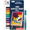 Crayola Acrylic Paint Doodle Sticks (12ct), Acrylic Paint Marker Set for Kids, Quick Dry, Multi-Surface, Less Mess, Kids Craft Supplies, Ages 8+(12 Count (Pack of 2))