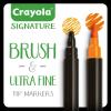 Crayola Brush & Detail Dual Tip Marker Set, 16 Markers, 32 Colors, Adult Coloring Markers, Gifts for Teens & Adults(Brush & Detail)