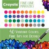 Crayola Fine Line Markers for Adults (40ct), Skinny Marker Set for Adult Coloring Books, Stocking Stuffer for Teens, Aesthetic Art Supplies, Stress Relief Activity