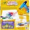 Crayola Marker Airbrush Spray Art Kit, Battery-Powered Sprayer with 8 Washable Markers & 5 Stencils, Holiday for Kids, DIY Craft Set, Ages 6+