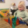CreateOn Crayola Glitter Magnetic Tiles, Building Set for Kids, Magnetic Tiles, Kids’ Building Toys, STEM & Montessori Toys for Boys and Girls Ages 3+, 24-Piece Set (Glitter)(Bold)
