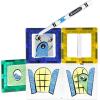 CreateOn Crayola Glitter Magnetic Tiles, Building Set for Kids, Magnetic Tiles, Kids’ Building Toys, STEM & Montessori Toys for Boys and Girls Ages 3+, 24-Piece Set (Glitter)(Doodle)