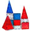 CreateOn Crayola Holiday Glitter Magnetic Tiles, Building Set for Kids, Magnetic Building Toys for Kids, STEM Travel Toys for Boys and Girls Ages 3+, 14-Piece Set (Holiday Glitter)(Red  White and Blue)