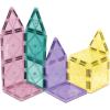 CreateOn Crayola Holiday Glitter Magnetic Tiles, Building Set for Kids, Magnetic Building Toys for Kids, STEM Travel Toys for Boys and Girls Ages 3+, 14-Piece Set (Holiday Glitter)(Pastel)