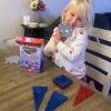 CreateOn Crayola Holiday Glitter Magnetic Tiles, Building Set for Kids, Magnetic Building Toys for Kids, STEM Travel Toys for Boys and Girls Ages 3+, 14-Piece Set (Holiday Glitter)(Red  White and Blue)