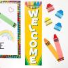 Eureka Crayola Crayons Door, Window, and Bulletin Board Go-Around Classroom Decorations for Teachers, 12 Pieces