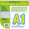 Eureka Crayola Letter, Number, Punctuation Mark, and Symbol Classroom Decorations for Teachers, 4″ H, 178 Pieces, Blue(Seas the Day)