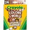 Crayola Colors of The World Markers (24 Count), Skin Tone Markers for Kids, Coloring Book Supplies, Skin Colored Markers, Gifts for Kids