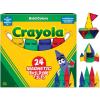 CreateOn Crayola Glitter Magnetic Tiles, Building Set for Kids, Magnetic Tiles, Kids’ Building Toys, STEM & Montessori Toys for Boys and Girls Ages 3+, 24-Piece Set (Glitter)(Bold)