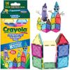 CreateOn Crayola Holiday Glitter Magnetic Tiles, Building Set for Kids, Magnetic Building Toys for Kids, STEM Travel Toys for Boys and Girls Ages 3+, 14-Piece Set (Holiday Glitter)(Retro)