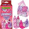 CreateOn Crayola Holiday Glitter Magnetic Tiles, Building Set for Kids, Magnetic Building Toys for Kids, STEM Travel Toys for Boys and Girls Ages 3+, 14-Piece Set (Holiday Glitter)(Red)