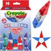 CreateOn Crayola Holiday Glitter Magnetic Tiles, Building Set for Kids, Magnetic Building Toys for Kids, STEM Travel Toys for Boys and Girls Ages 3+, 14-Piece Set (Holiday Glitter)(Red  White and Blue)