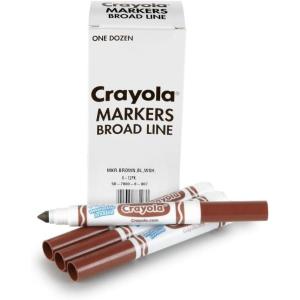Crayola 12 Count Washable Bulk Markers, Green(Brown)
