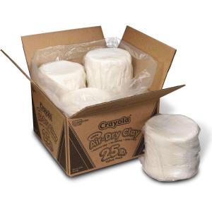 Crayola Air Dry Clay for Kids – White, 25lbs, Bulk Modeling Clay for Kids, No Bake, Sculpting & Molding Material, Bulk Art Supplies for Classrooms