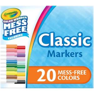 Crayola Color Wonder Mess Free Fingerpaint & Stamper Kit, Safari Stamps for Kids, Color Reveal Ink, Toddler Activity, Gifts, 3+(Classic Markers)