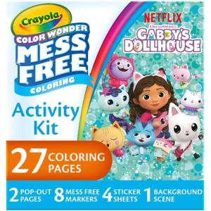 Crayola Color Wonder Mess Free Fingerpaint & Stamper Kit, Safari Stamps for Kids, Color Reveal Ink, Toddler Activity, Gifts, 3+(Gabby’s Dollhouse Activity Kit)