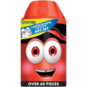 Crayola Coloring Set with Limited Edition Mauve Art Case, Limited Edition Crayons, 50+ Pieces, Gifts for Kids(Red)