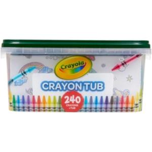 Crayola Crayon Tub (240ct), Bulk Crayons for Kids, Stocking Stuffers for Kids, Holiday & Christmas Gifts for Toddlers, Bag Fillers, Classroom Art Supplies, Ages 3+ [Amazon Exclusive]