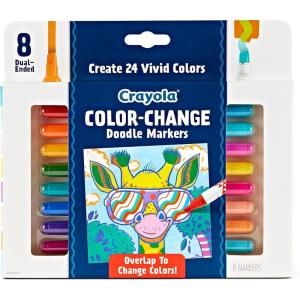 Crayola Dual Chisel Tip & Brush Markers (12ct), Markers for Adults, Art Marker Set, Coloring Supplies, Gifts for Teens & Adults(Color Change)