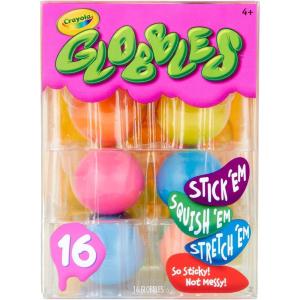 Crayola Globbles Fidget Toy (6ct), Stocking Stuffers for Kids, White Elephant Gifts, Sticky Stress Ball for Adults & Kids, Squishy Balls, Calming Sensory Toys for Stress Relief(16 Count)