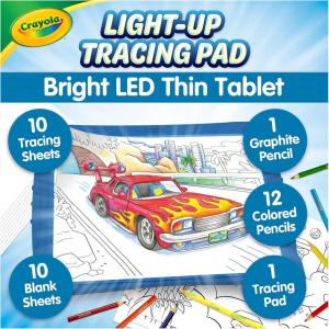 Crayola Light Up Tracing Pad Pink, Best Birthday, Holiday & Christmas Gifts for Girls & Boys, 6, 7, 8 Year Olds, Kids Toys, Light Box Art Kit for Kids [Amazon Exclusive](Blue)