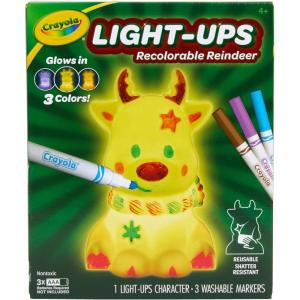 Crayola Light Ups Reindeer, Recolorable Light Up Toy for Kids, Reindeer Decor, Glow in the Dark, Holiday Gift for Kids, Ages 4+(Reindeer)