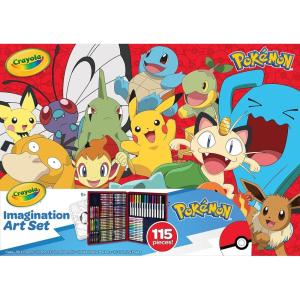 Crayola Pokemon Art Kit for Kids (45pcs), Pokemon Coloring Book Pages, Pokemon Stickers for Kids, Pokemon Toys, Gift for kids, Ages 4+(Pokemon)