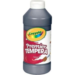 Crayola Premier Tempera Paint For Kids – Orange (16oz), Kids Classroom Supplies, Great For Arts & Crafts, Non Toxic, Easy Squeeze Bottle(Black)