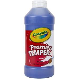 Crayola Premier Tempera Paint For Kids – Orange (16oz), Kids Classroom Supplies, Great For Arts & Crafts, Non Toxic, Easy Squeeze Bottle(Blue)