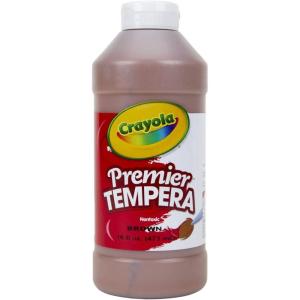 Crayola Premier Tempera Paint For Kids – Orange (16oz), Kids Classroom Supplies, Great For Arts & Crafts, Non Toxic, Easy Squeeze Bottle(Brown)