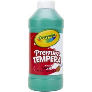 Crayola Premier Tempera Paint For Kids – Orange (16oz), Kids Classroom Supplies, Great For Arts & Crafts, Non Toxic, Easy Squeeze Bottle(Green)