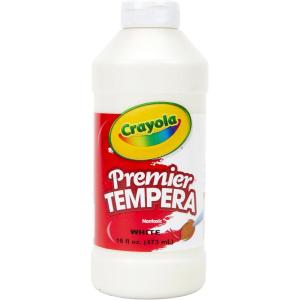 Crayola Premier Tempera Paint For Kids – Orange (16oz), Kids Classroom Supplies, Great For Arts & Crafts, Non Toxic, Easy Squeeze Bottle(White)