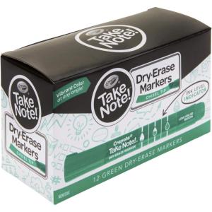Crayola Take Note Dry Erase Markers, Green Chisel Tip Markers, Classroom & Office Supplies, 12 Count(Green)