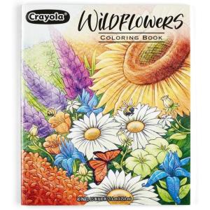 Crayola Tropical Garden Adult Coloring Book (40pgs), Adult Coloring Pages, Stress Relief Activity, Gift for Teens & Adults, 9+(Wildflowers)