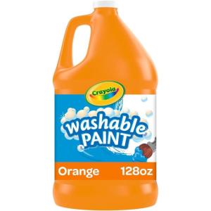Crayola Washable Paint for Kids – Blue (1 Gallon), Kids Arts and Crafts Supplies, Non Toxic, Bulk(Orange)