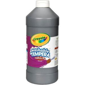 Crayola Washable Tempera Paint For Kids, Black Paint, Classroom Supplies, Non Toxic, 32 Oz Squeeze Bottle