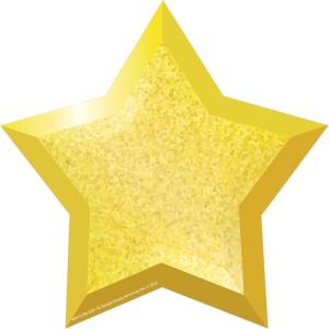 Eureka Crayola Crayons Paper Cut-Out Classroom Decorations for Teachers, 36 Pieces(Gold Star)