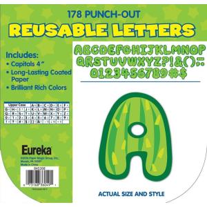 Eureka Crayola Letter, Number, Punctuation Mark, and Symbol Classroom Decorations for Teachers, 4″ H, 178 Pieces, Blue(Cactus)