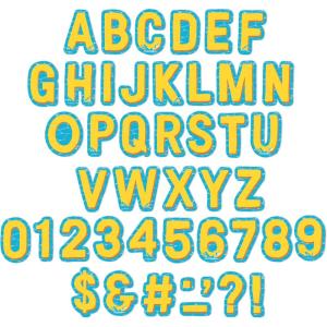 Eureka Crayola Letter, Number, Punctuation Mark, and Symbol Classroom Decorations for Teachers, 4″ H, 178 Pieces, Blue(Seas the Day)